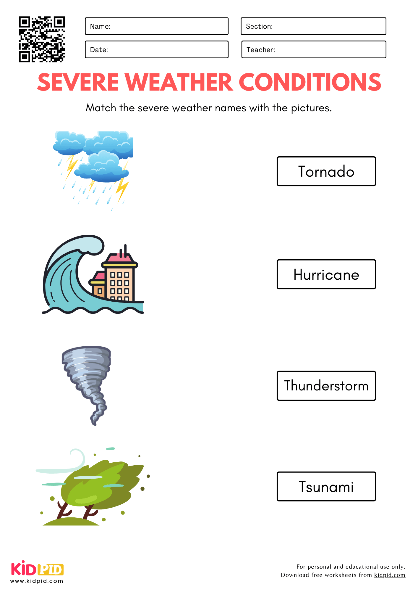 Free Worksheets On Weather For Kindergarten