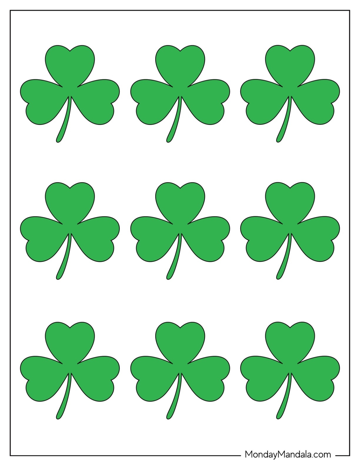 Shamrock U0026 Four Leaf Clover Templates Free Printables 