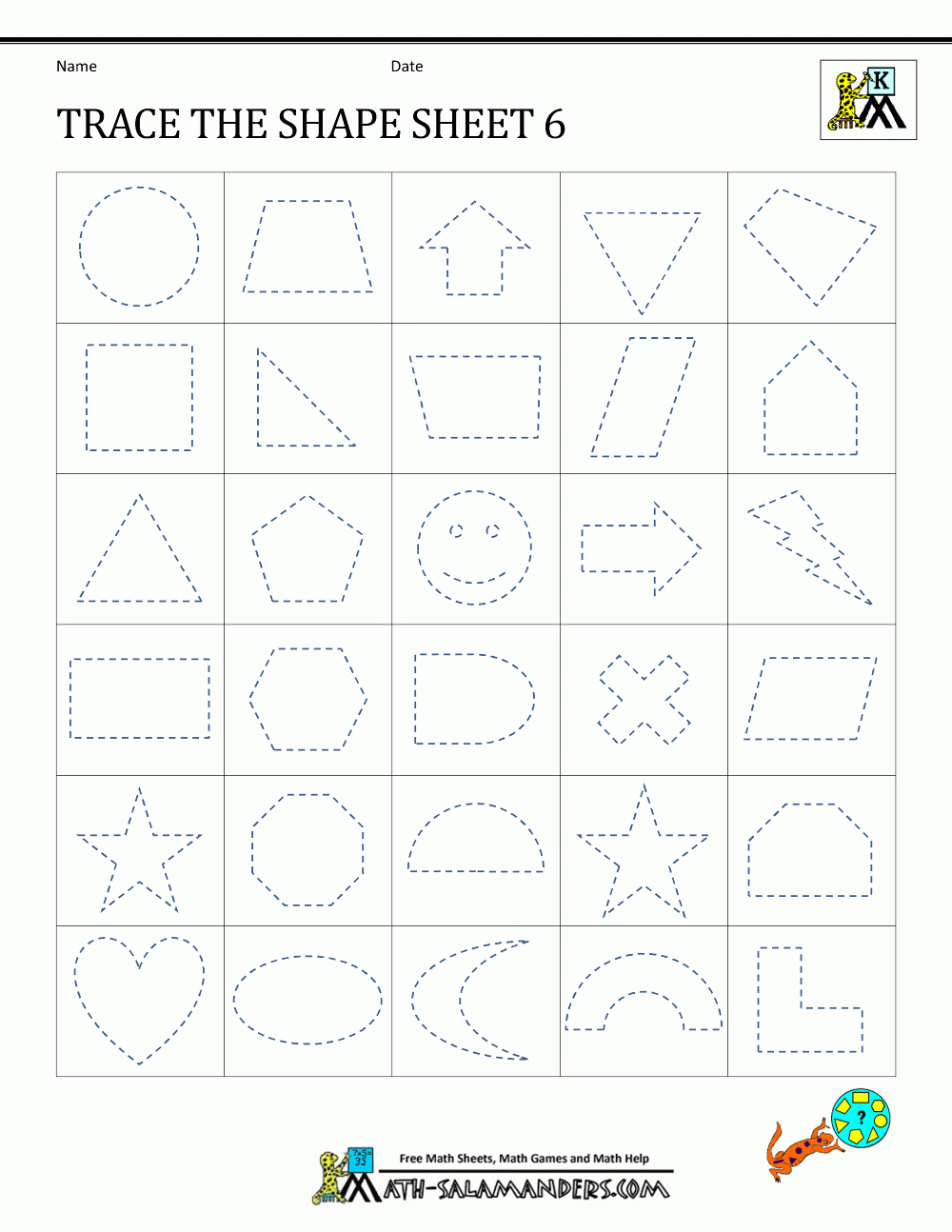 Kindergarten Free Tracing Worksheets
