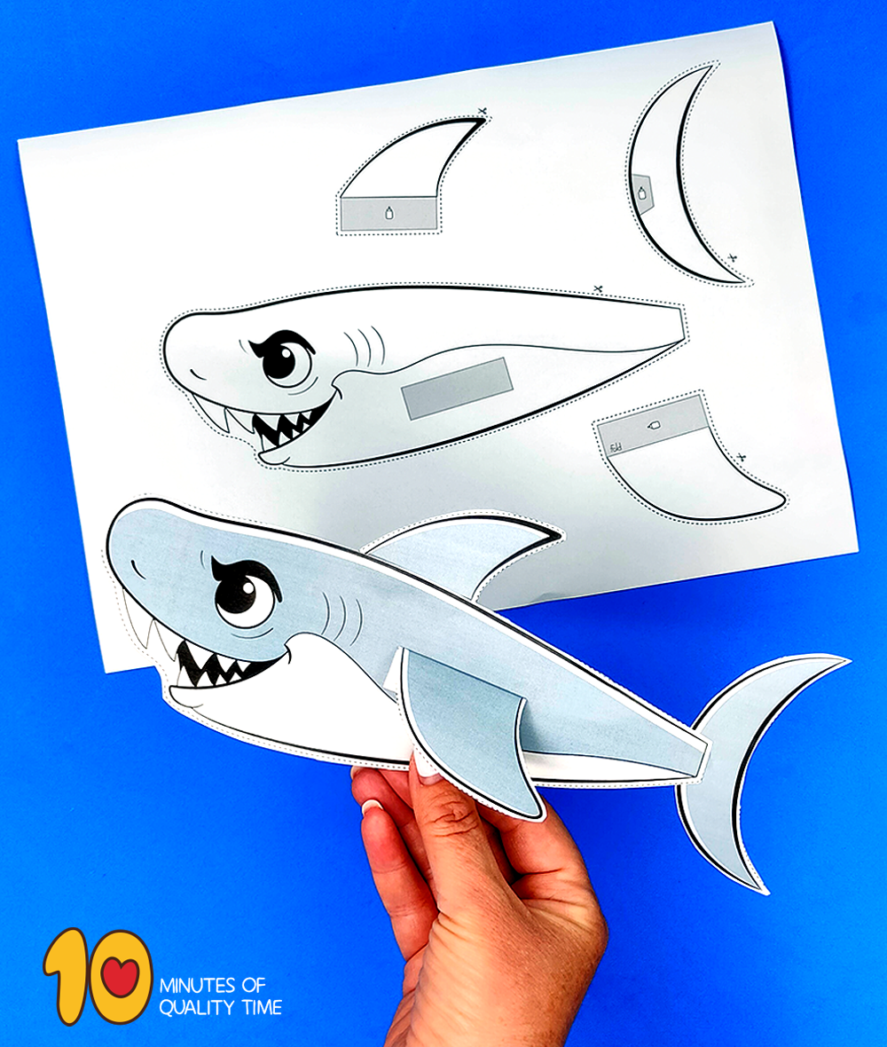 Shark Cut And Paste Craft 10 Minutes Of Quality Time Shark Cut And Paste Craft 10 Minutes Of Quality Time