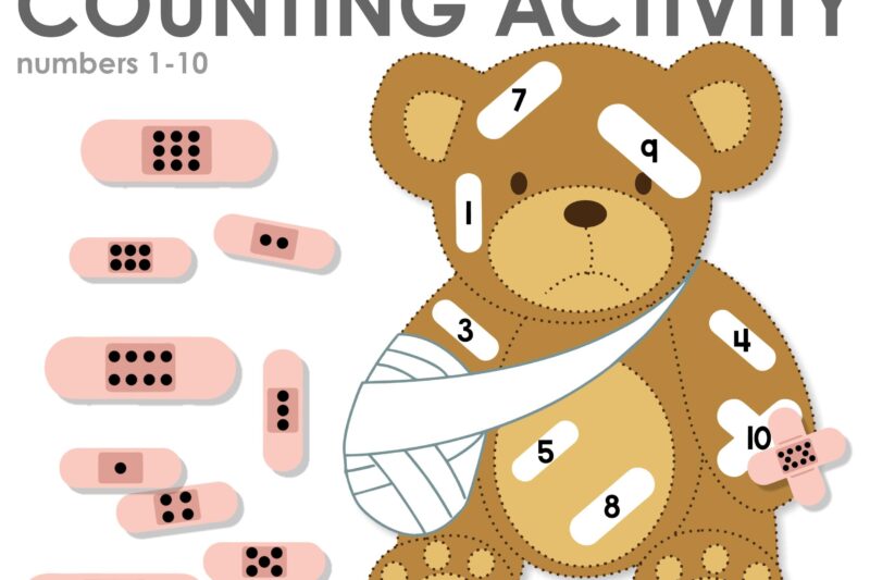 Preschool Bear Printable Counting Worksheet
