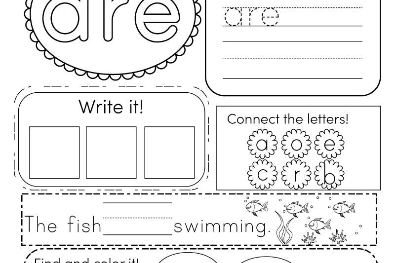 Kindergarten Sight Words Worksheets Free Printable