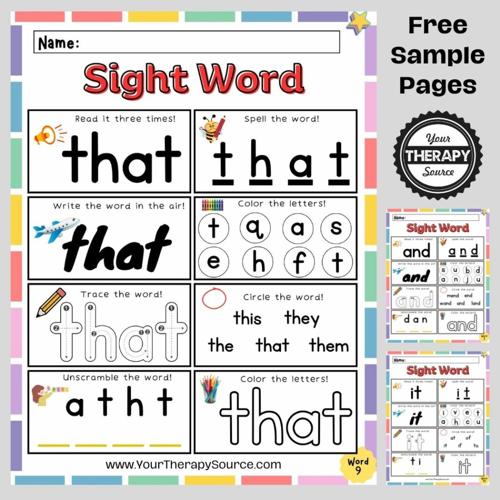 Sight Word To Worksheets For Kindergarten
