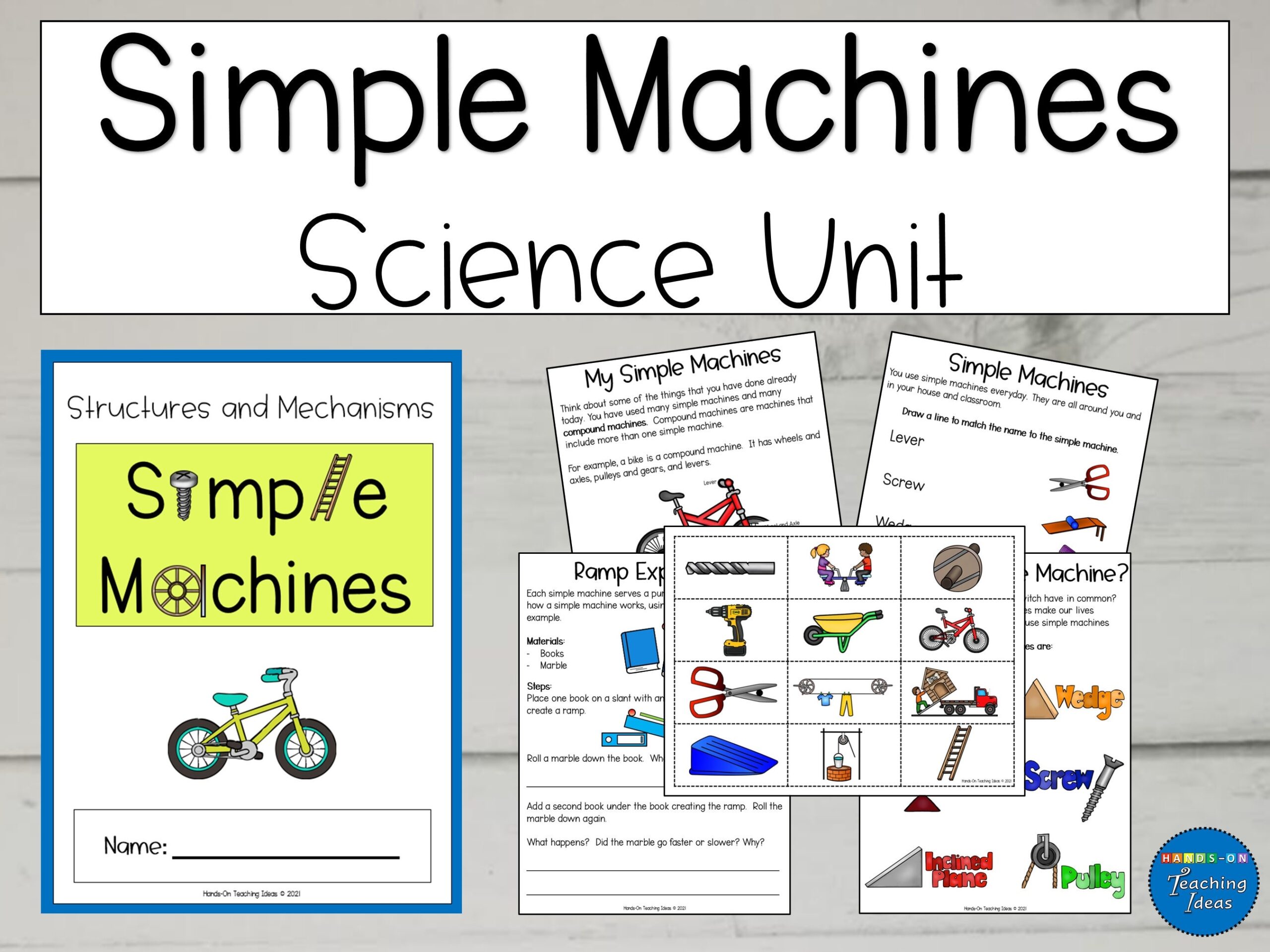 Simple Machines Science Science Worksheets Printable Science 