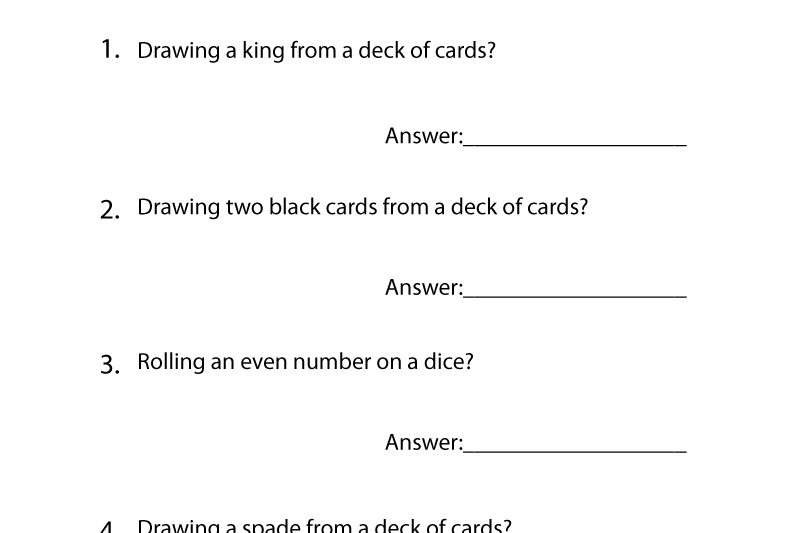 Free Printable Probability Worksheets Grade 2