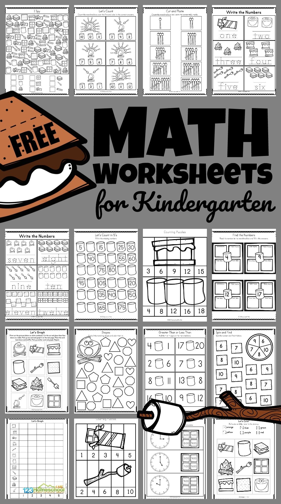 Smores Summer Math Worksheets For Kindergarten 123 Homeschool 4 Me