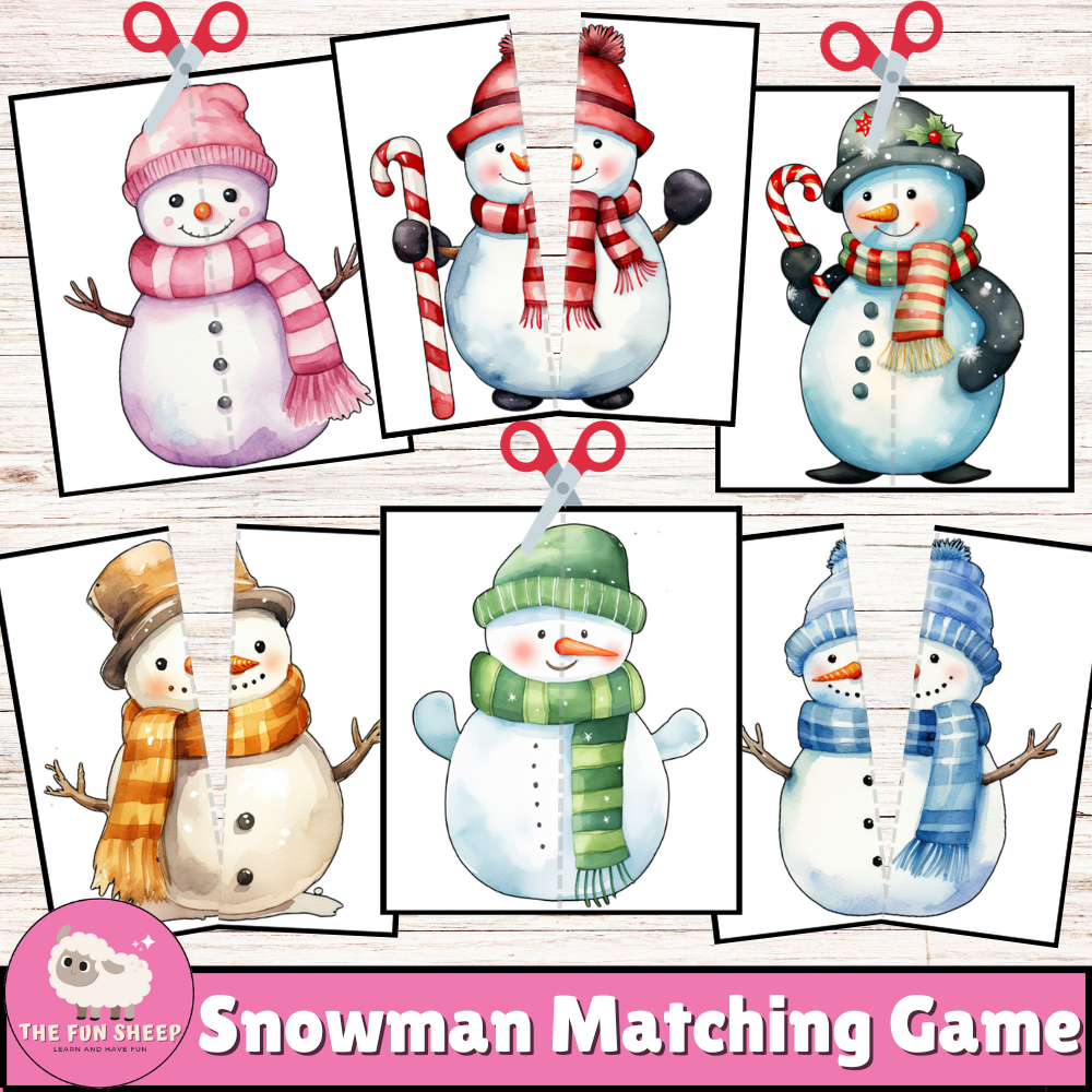 Snowman Matching Game Winter Activities For Preschool Winter 