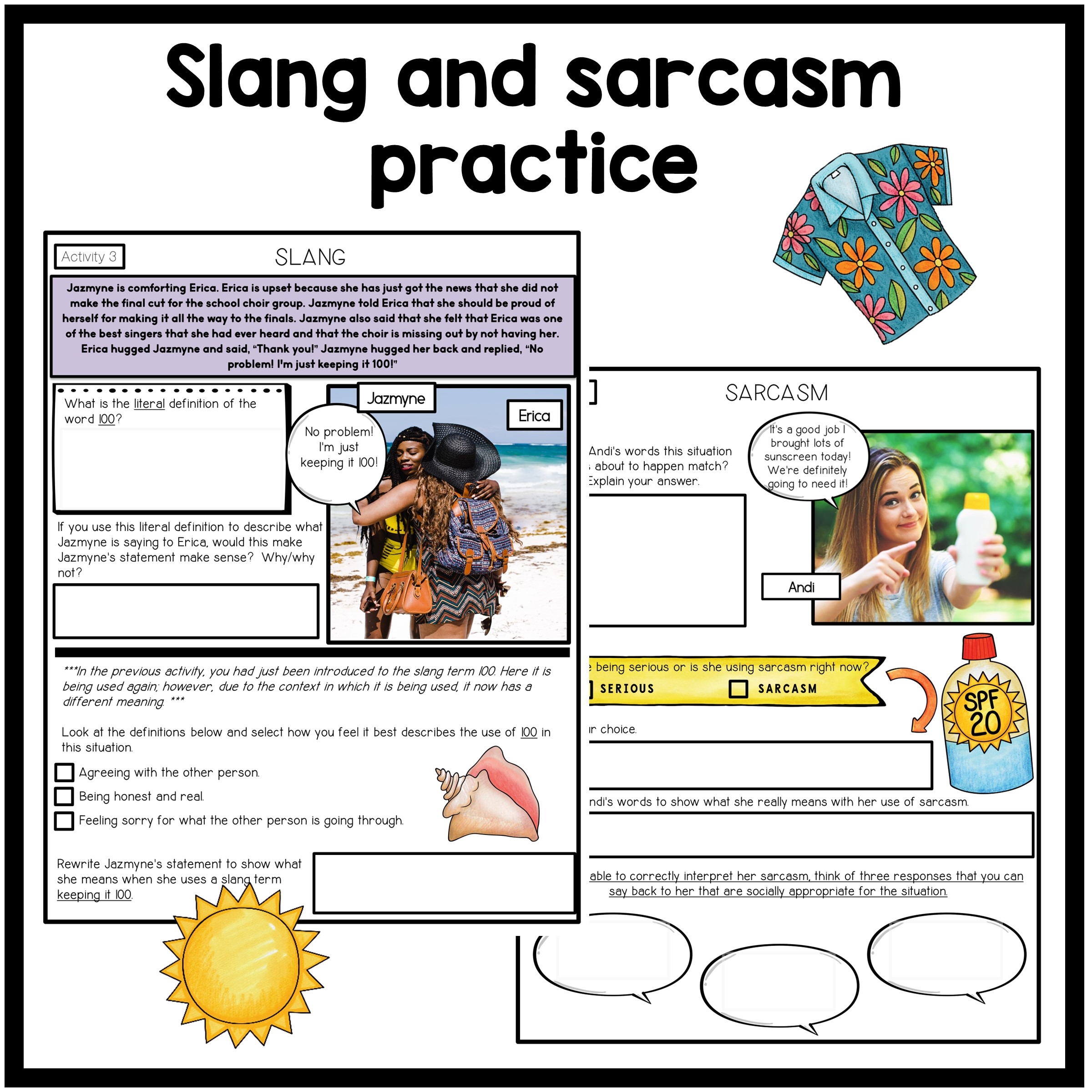 Social Pragmatic Language Activities Teens Social Skills Print Digital SUMMER Made By Teachers