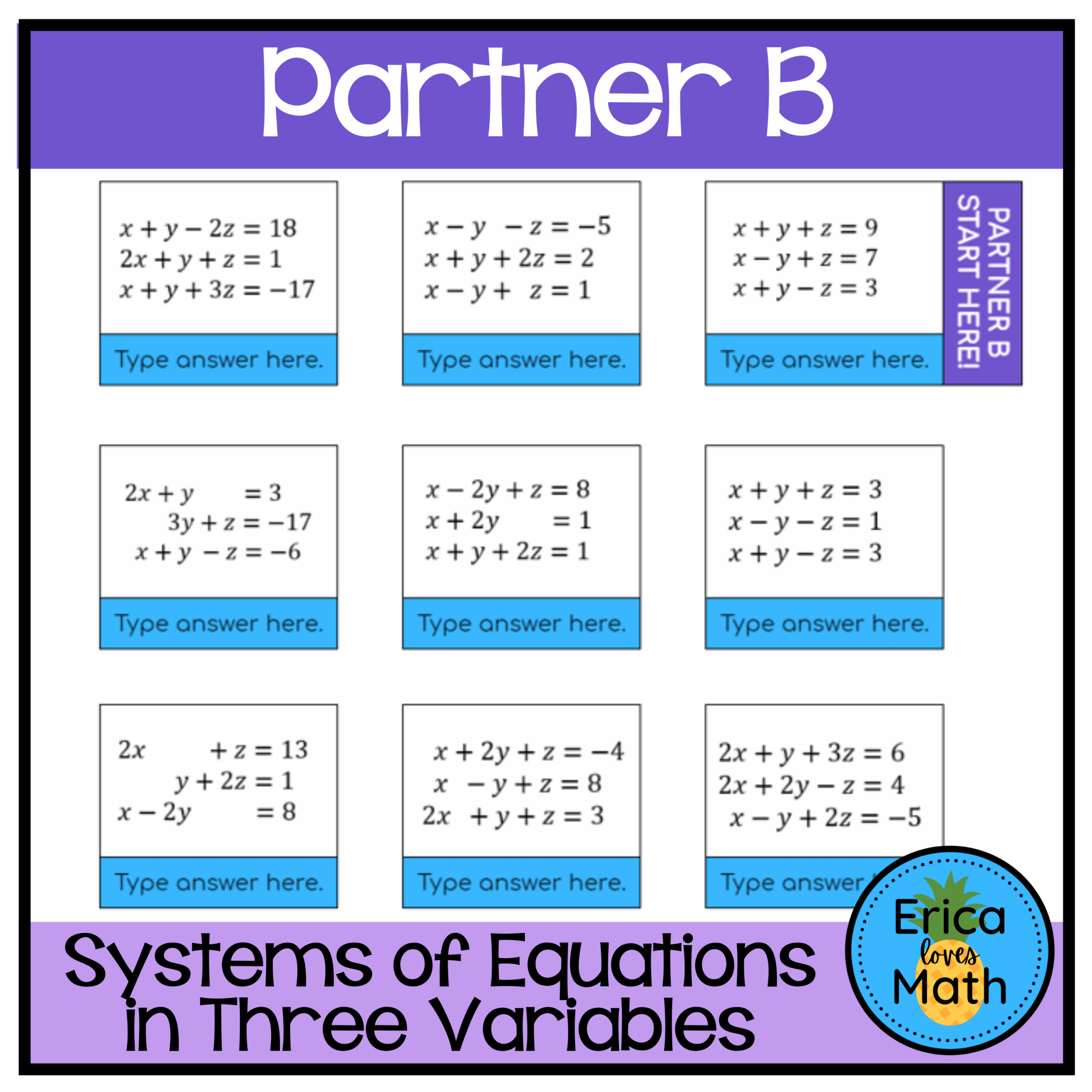 Solving Systems Of Equations Maze Worksheet