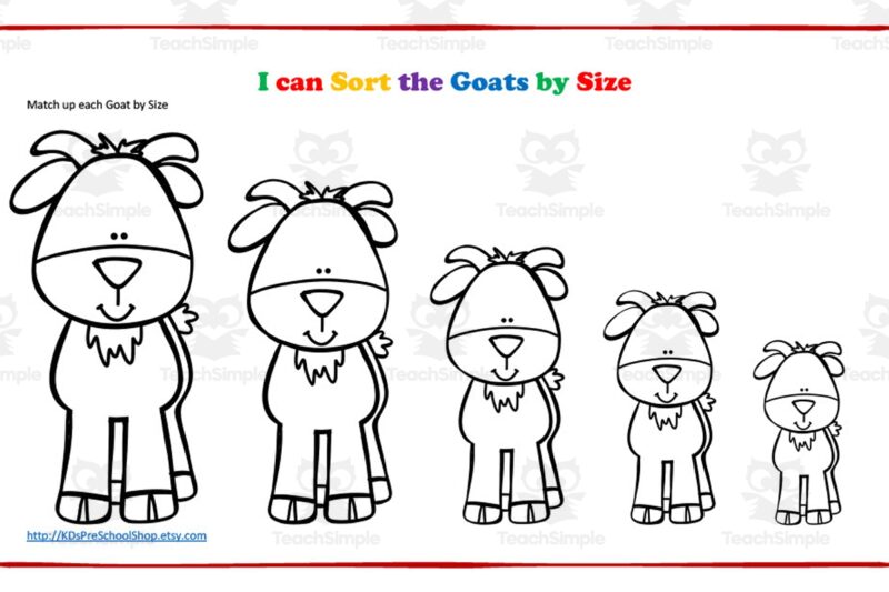 Goat Size Printable Preschool