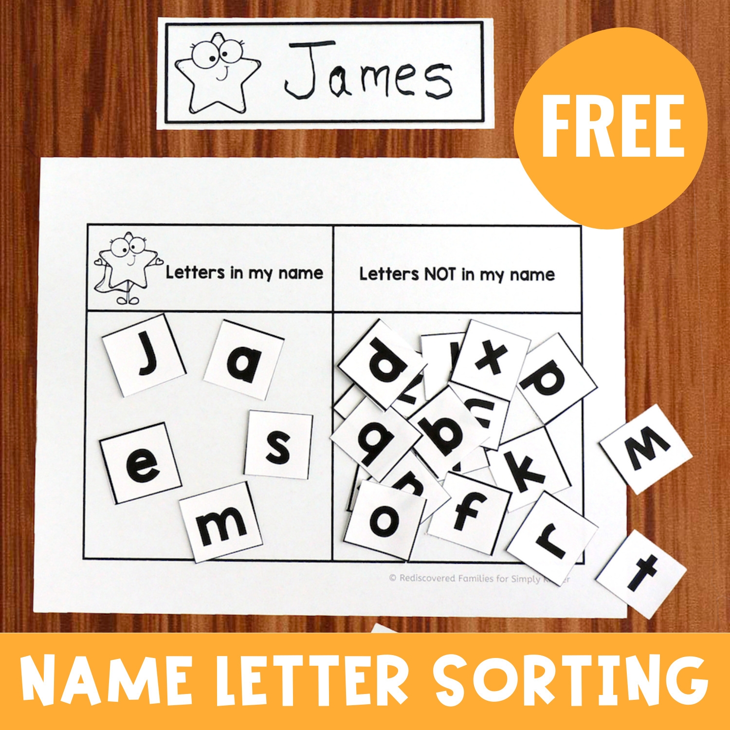 Sorting Game To Help Kinders Learn Their Names Free Printable 