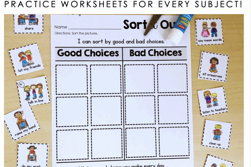 Free Sorting Worksheets For Kindergarten