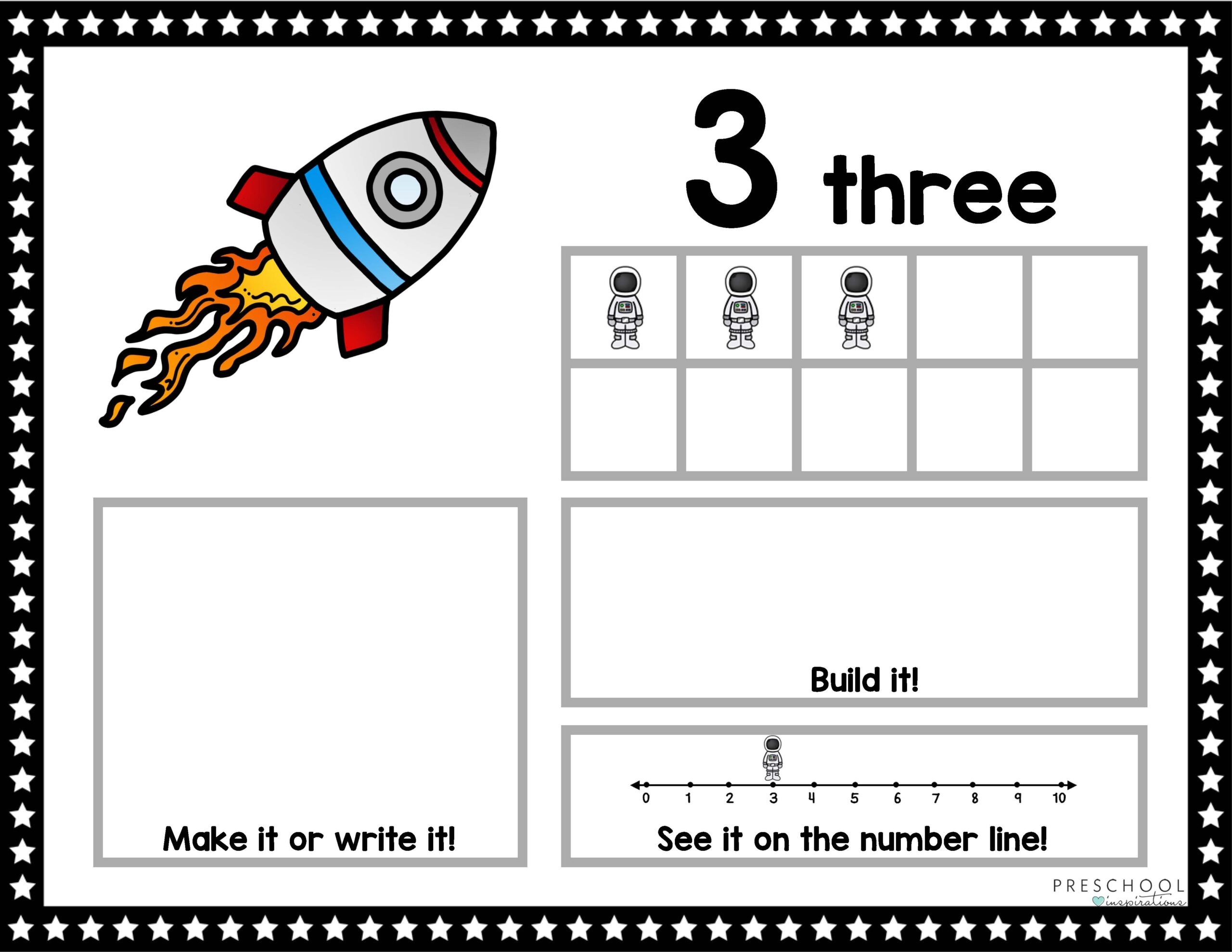 Space Ten Frame Counting Mats Preschool Inspirations