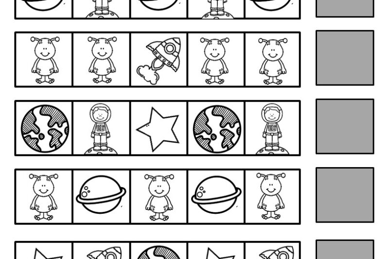 Space Themed Math Worksheets For Kindergarten