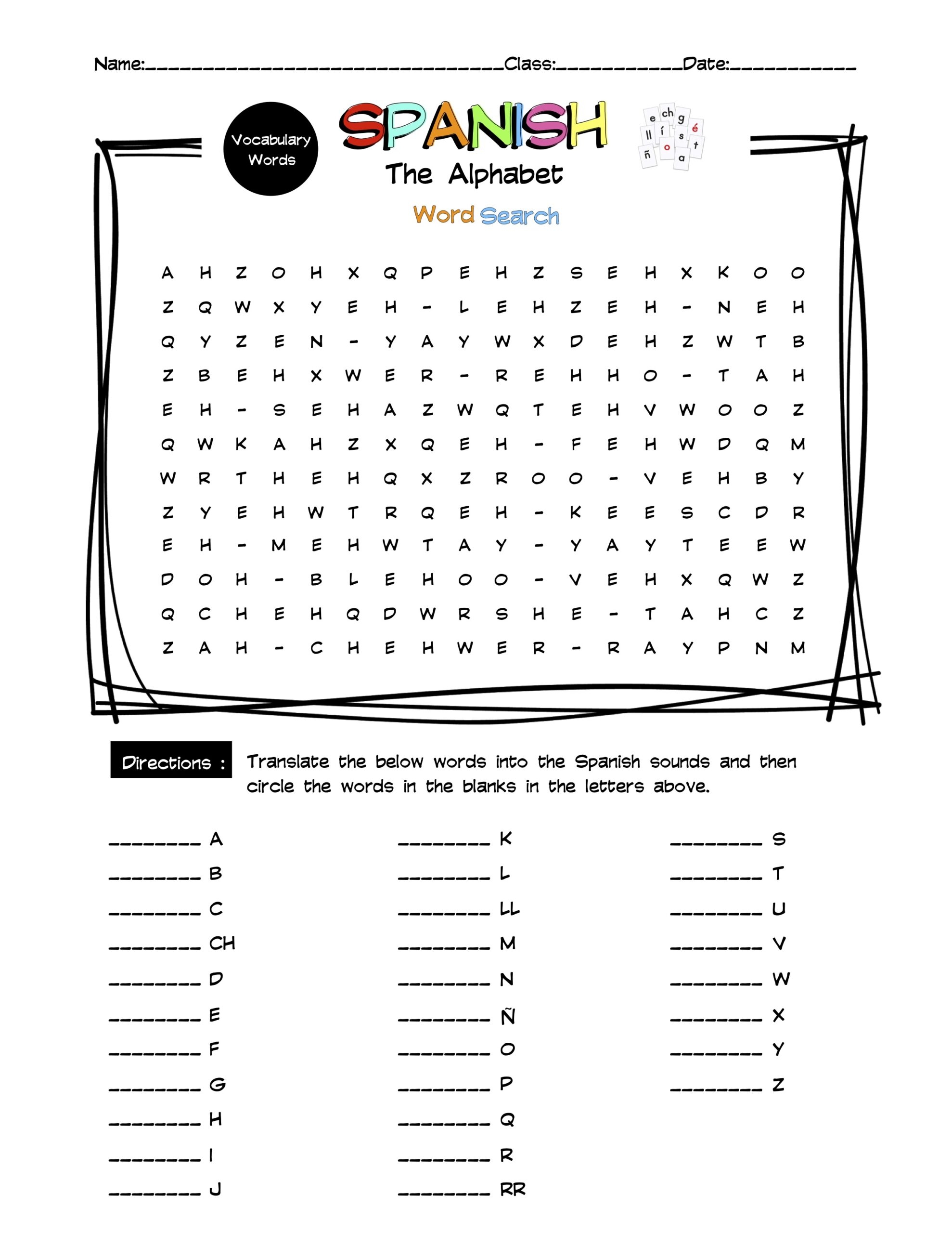 Free Printable Spanish Alphabet Worksheets Pdf