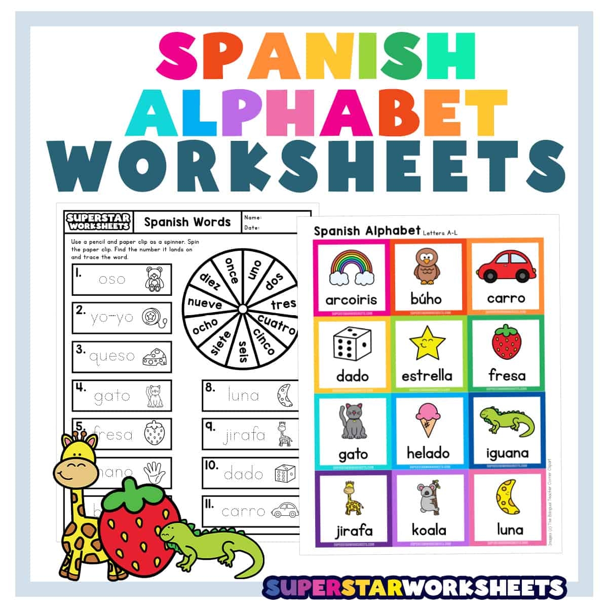Spanish Words For Preschoolers Printable