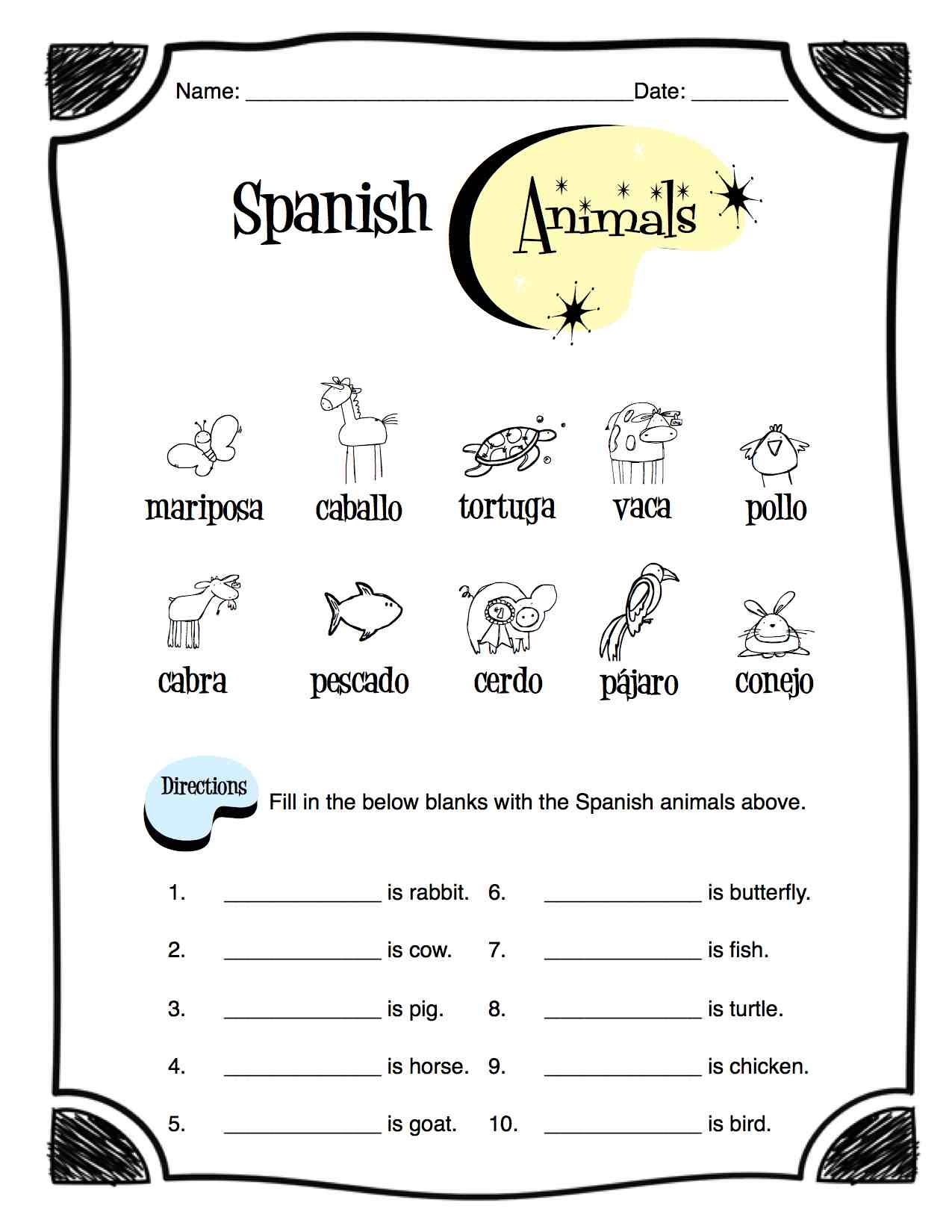 Free Spanish Printable Worksheets For Toddlers Free Spanish Printable Worksheets For Toddlers