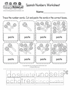 Math Worksheets In Spanish For Kindergarten - Worksheets Template Free