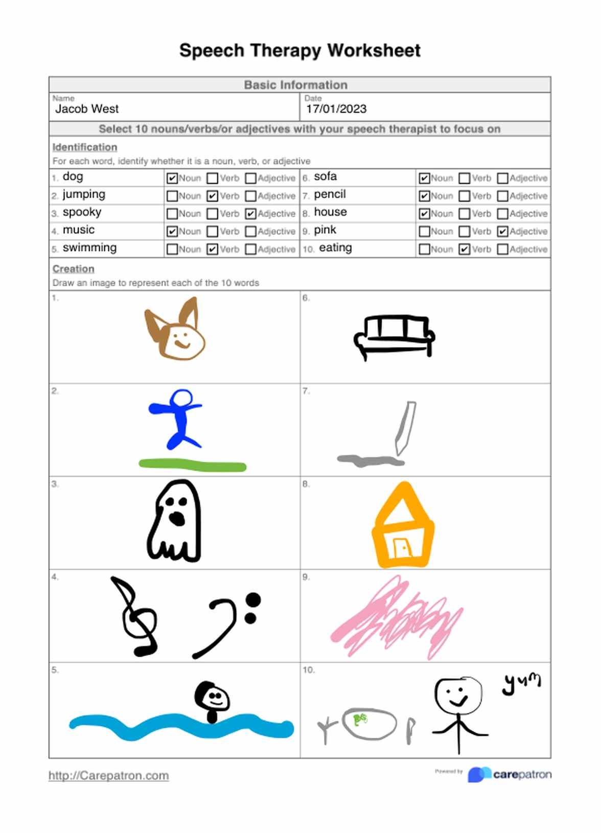 Free Printable Speech Therapy Worksheets