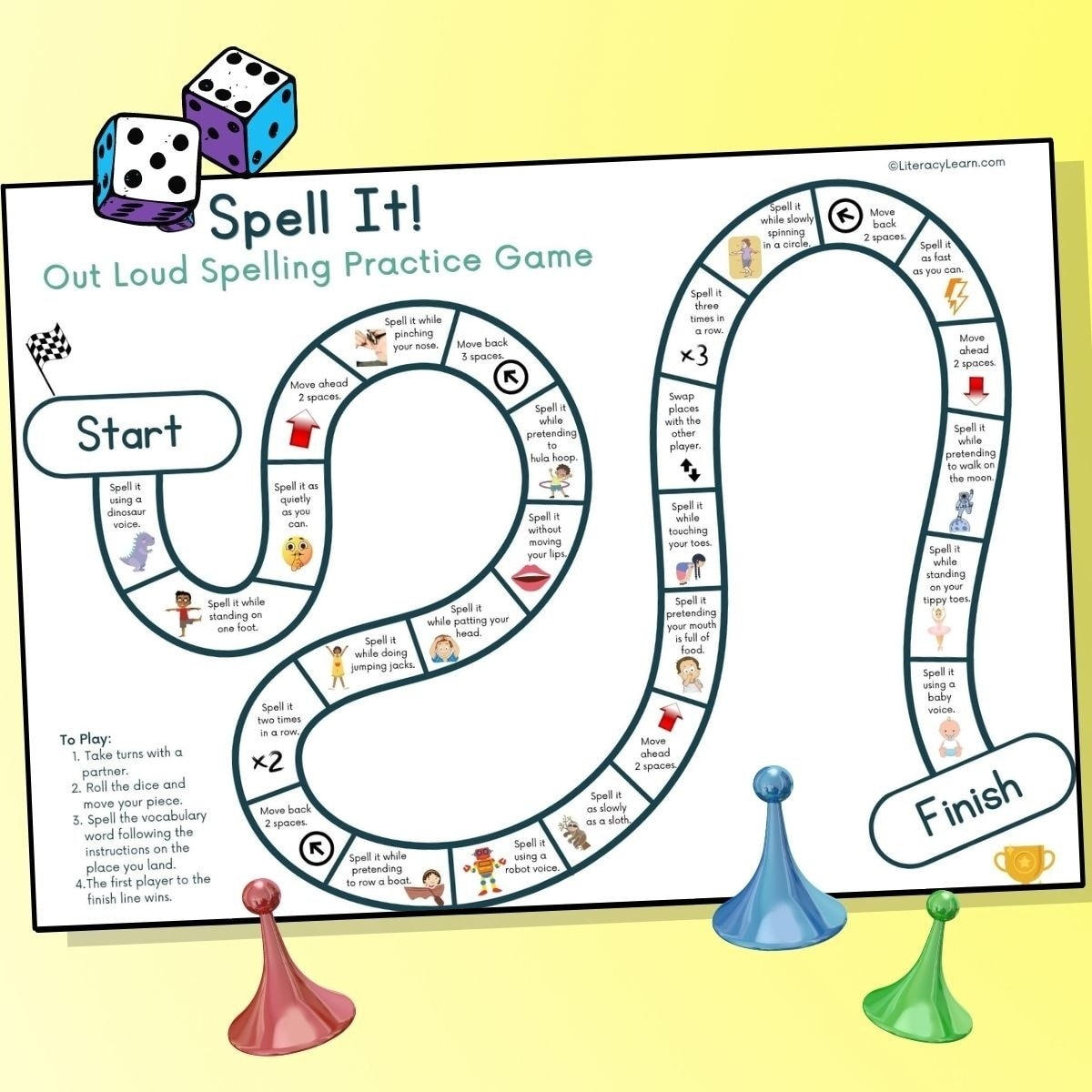 Spelling Practice Printable Board Game Free Literacy Learn Spelling Practice Printable Board Game Free Literacy Learn