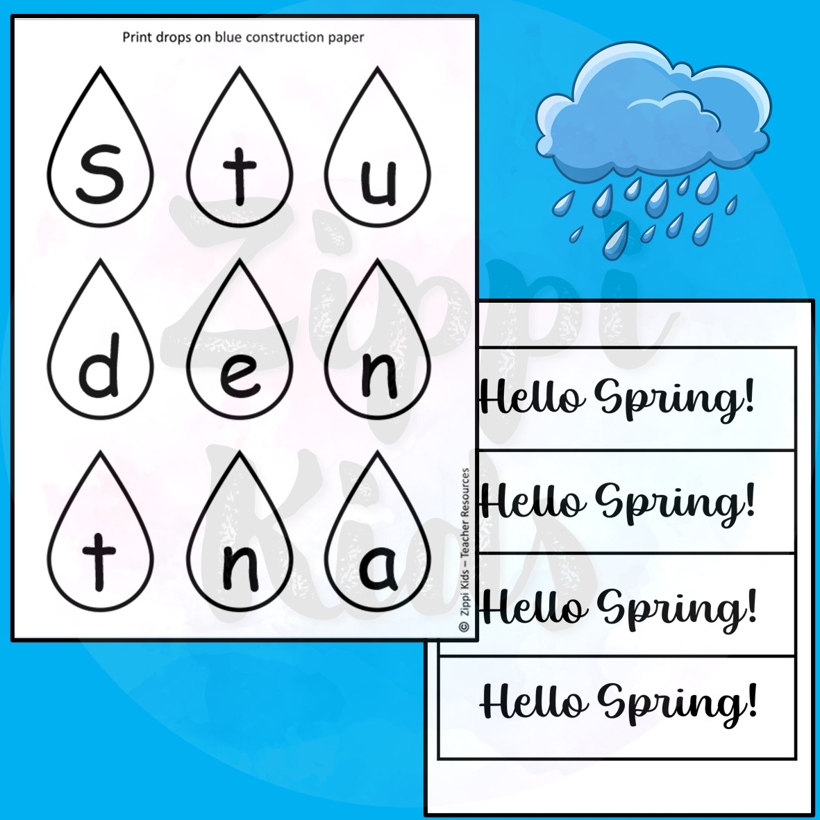 Spring Craft Raindrop Name Craft Activities Made By Teachers