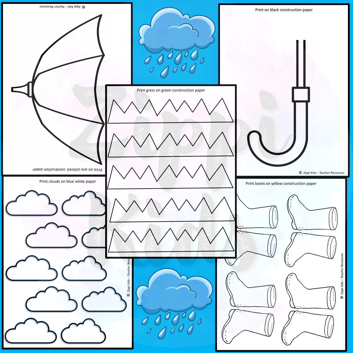 Spring Craft Raindrop Name Craft Activities Made By Teachers
