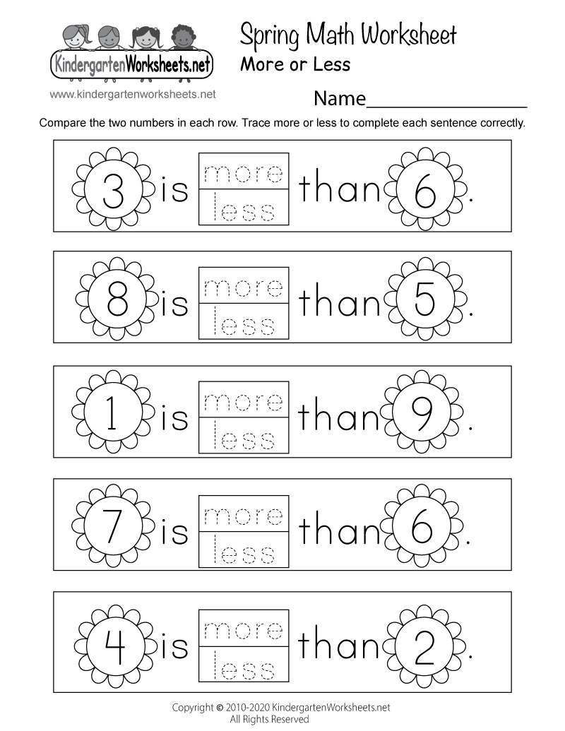 Math With Someone Kindergarten Worksheet