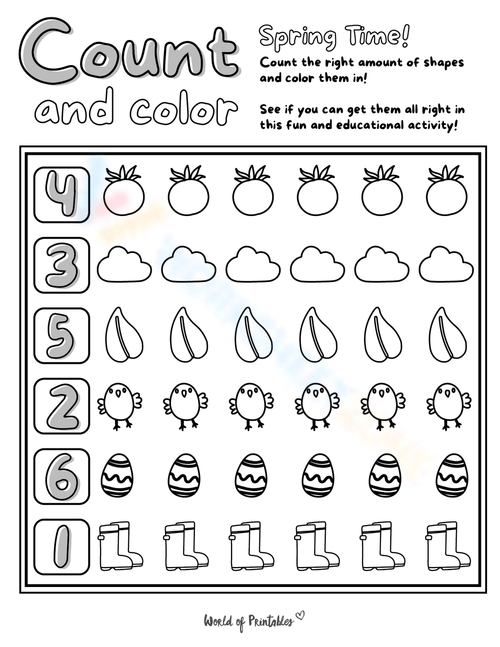 Spring Math Worksheets 2025