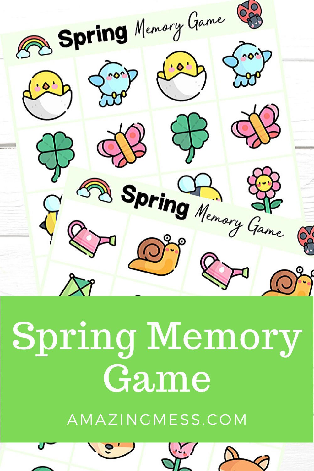 Spring Memory Game with FREE Printable Amazing Mess