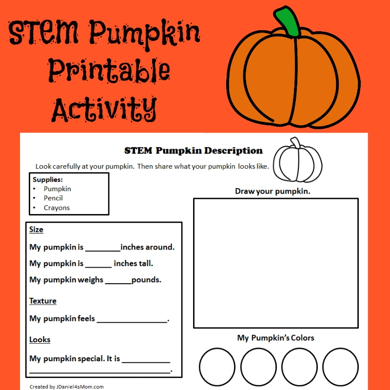 STEM Pumpkin Printable Activity STEM Pumpkin Printable Activity
