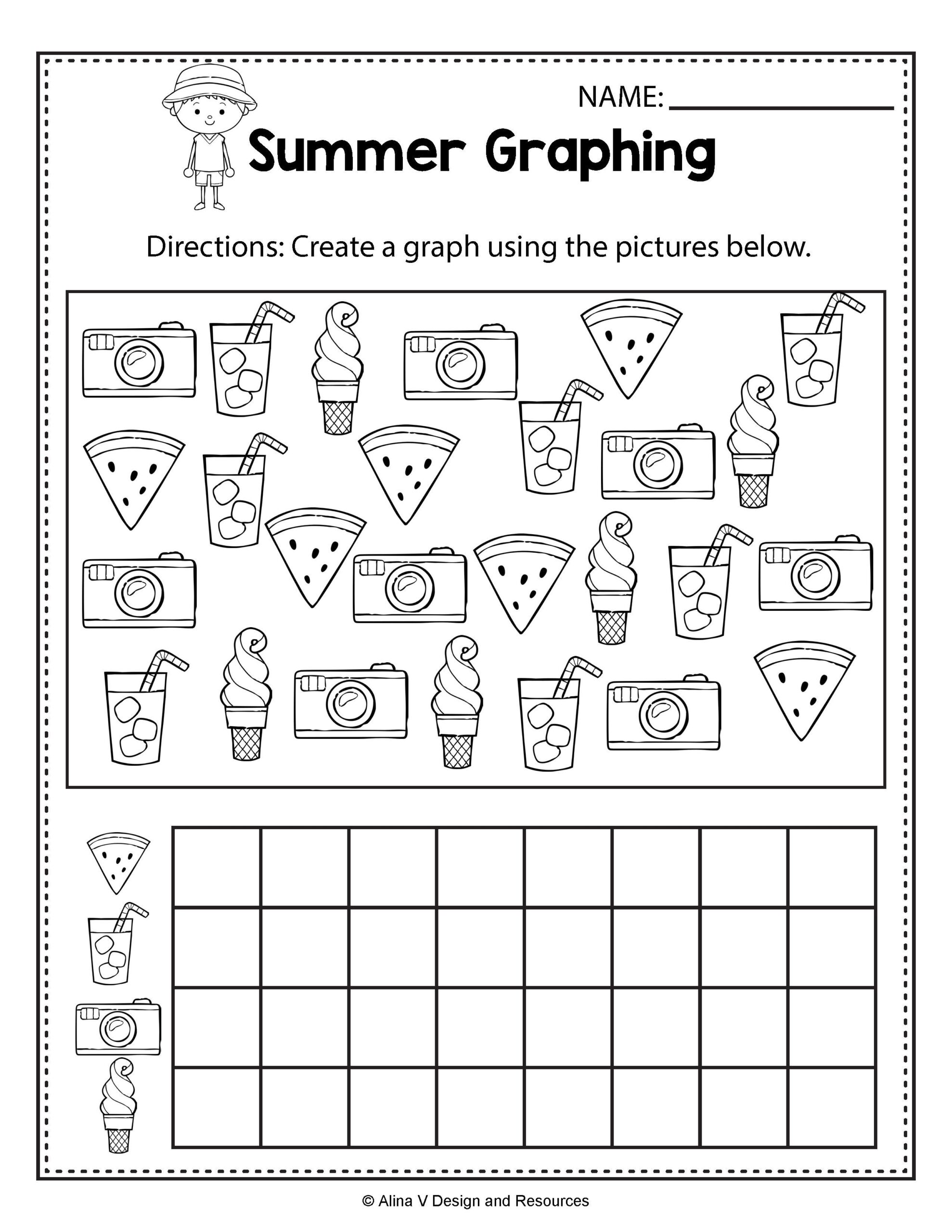 Summer Graphing Summer Math Worksheets And Activities For 