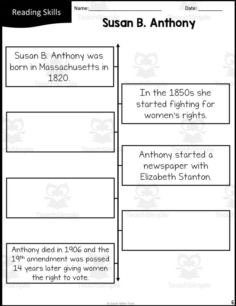 Free Printable Susan B Anthony Worksheet