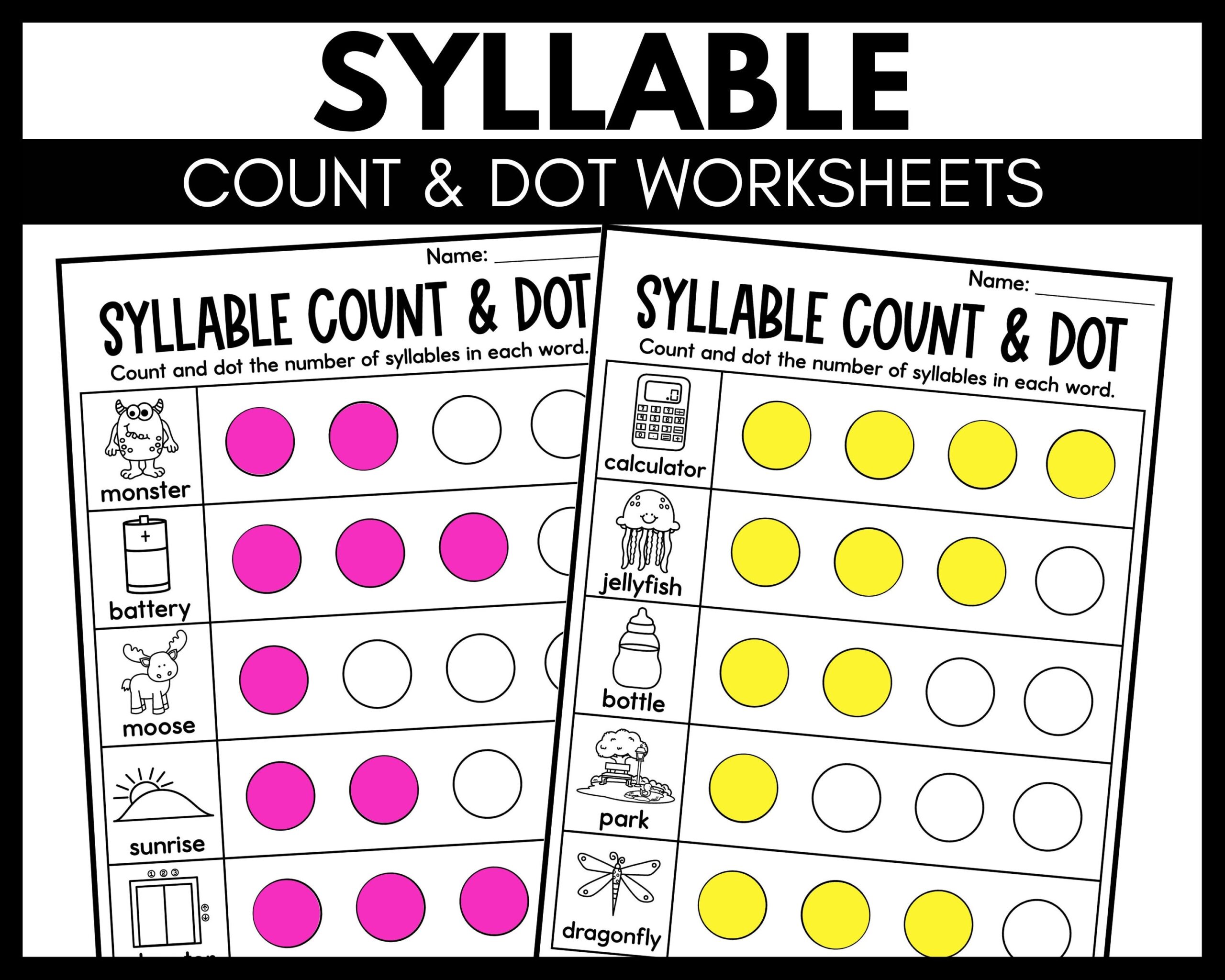 Worksheets Printable Syllable Counting Preschool
