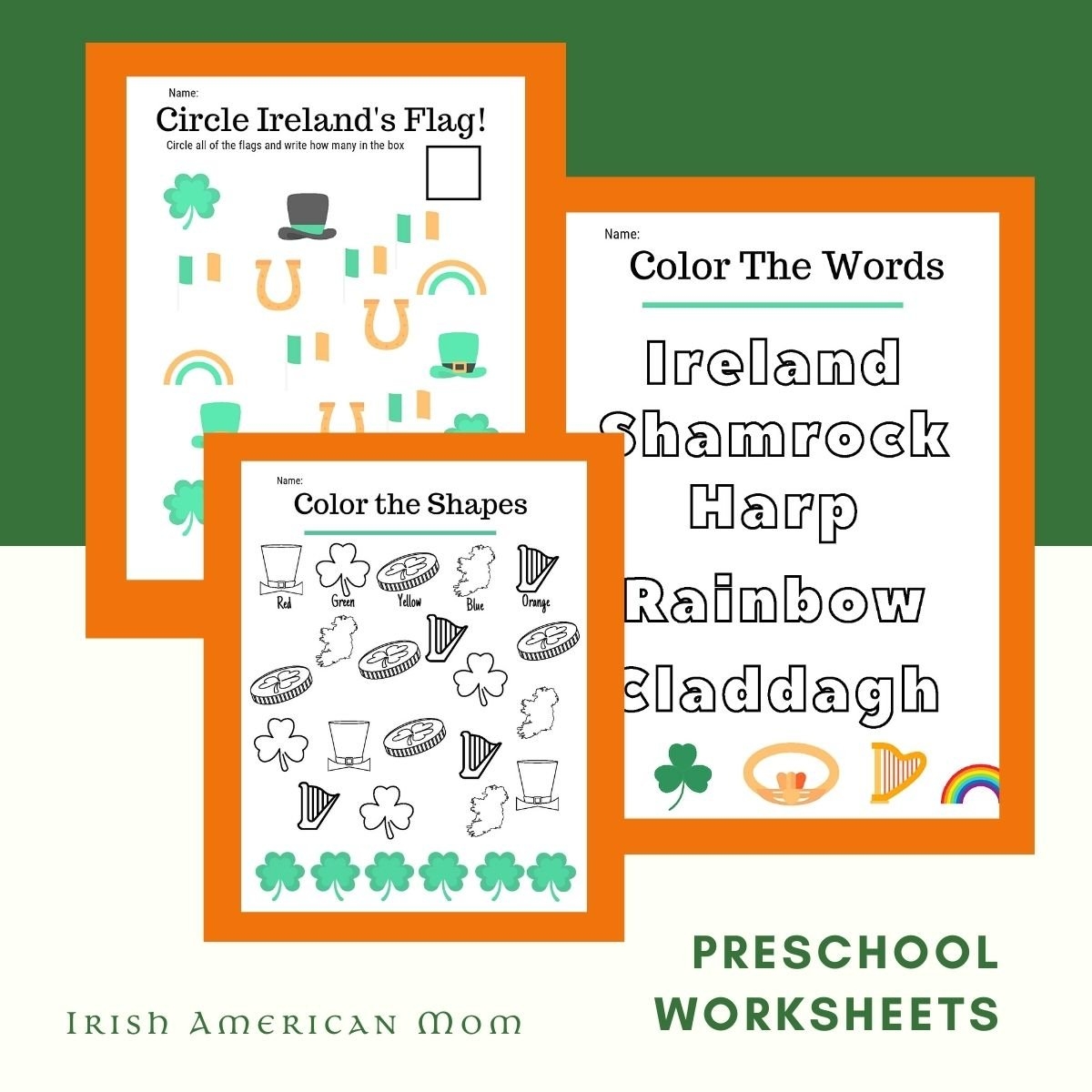 Symbols Of Ireland Preschool Activity Worksheets