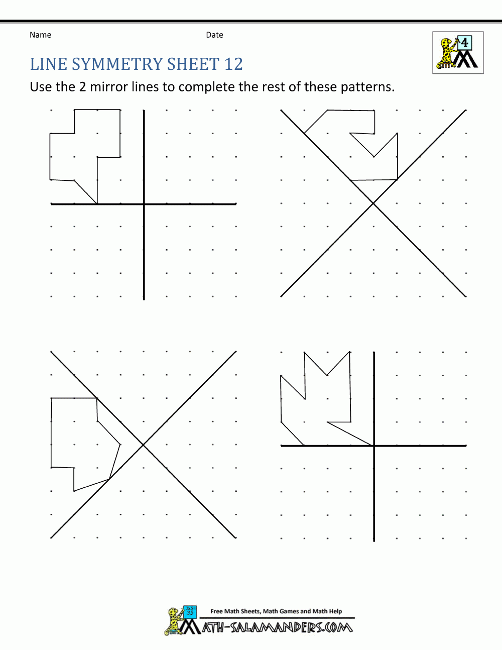 Symmetry Worksheets Symmetry Worksheets