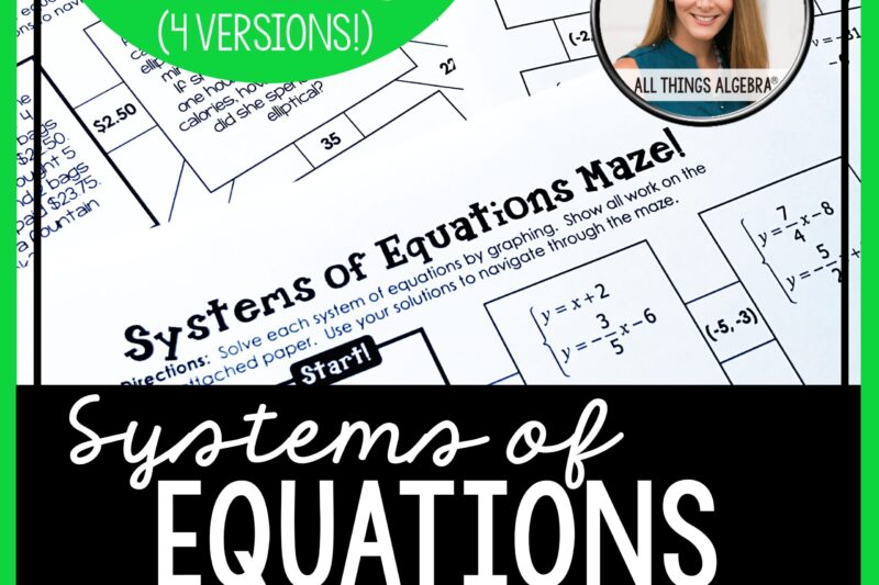 Solving Systems Of Equations Maze Worksheet