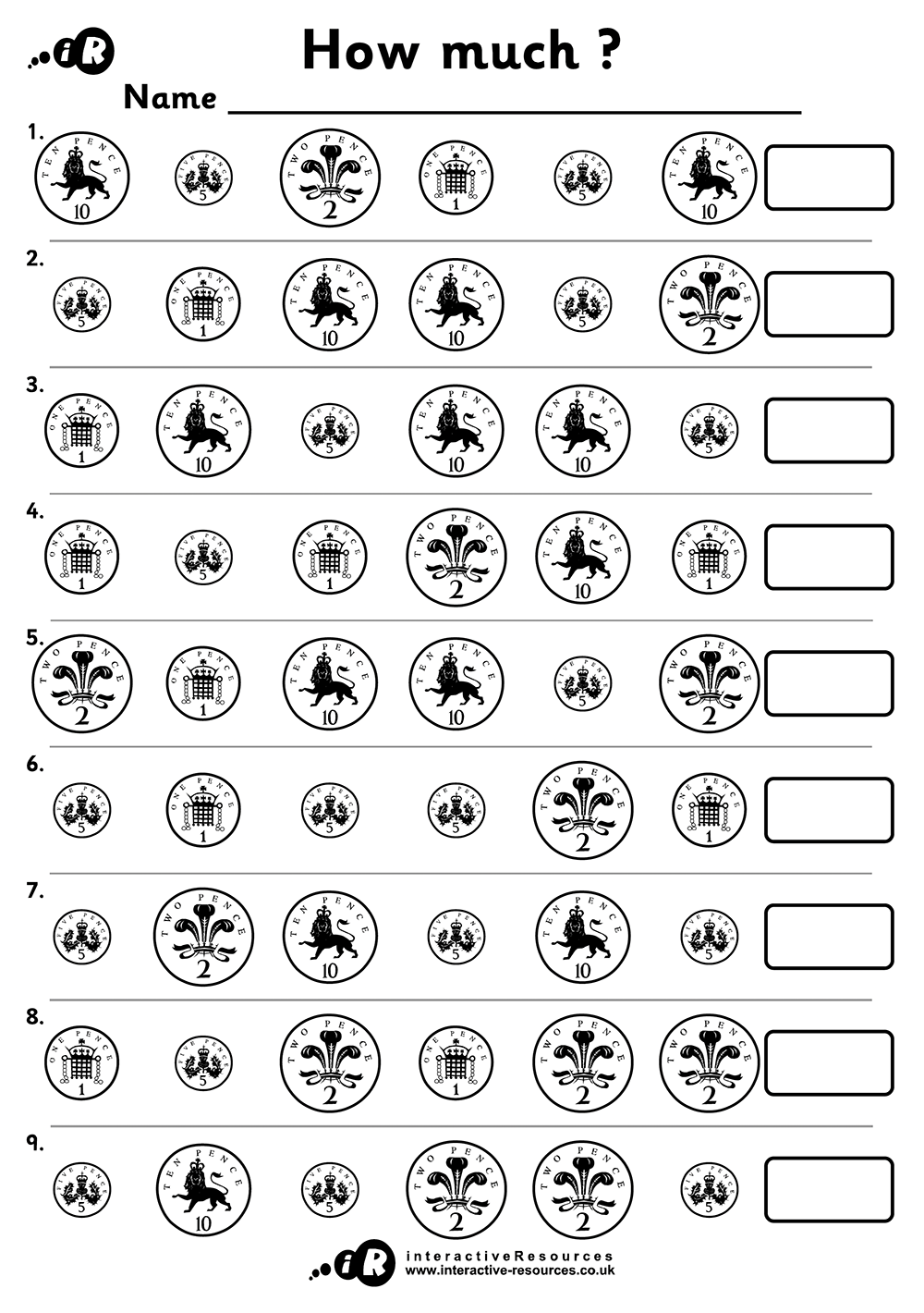 Money Worksheets Free Printable Uk