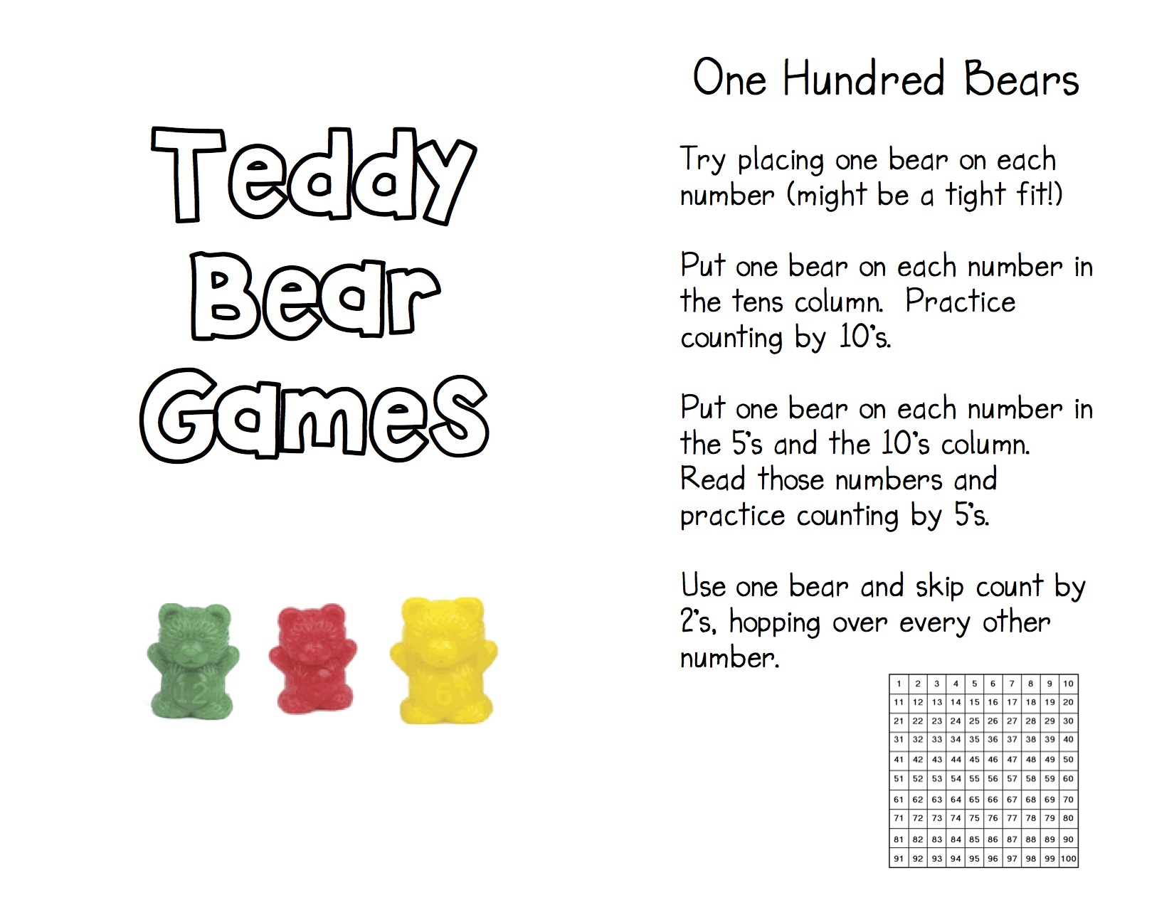 Teddy Bear Math Worksheets Kindergarten