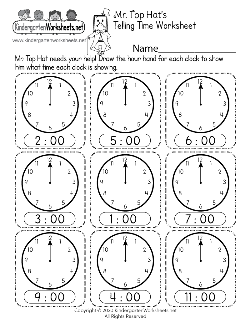 Free Printable Worksheets Telling Time