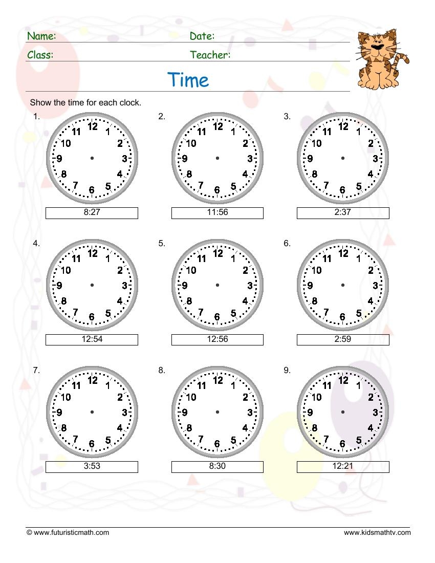 Telling Time Worksheets Pdf Free Printable