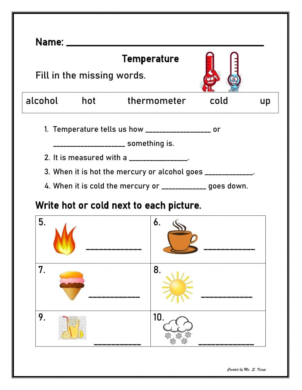 Temperature Live Worksheets Worksheets Library