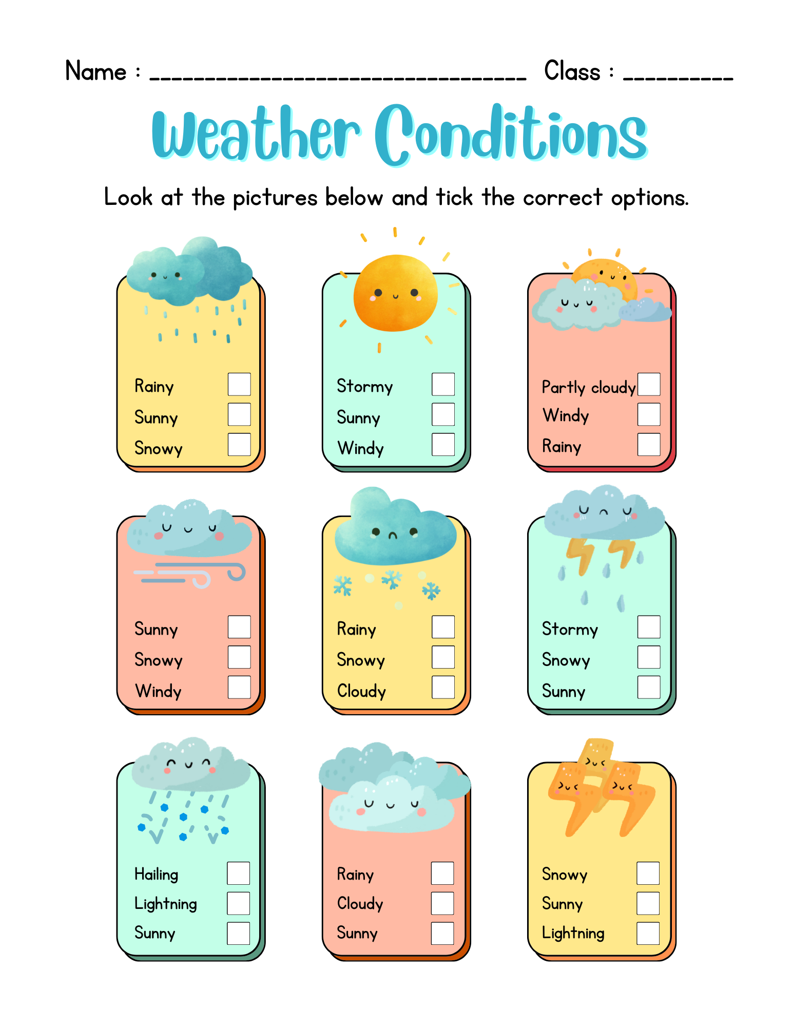 Free Temperature Worksheets For Kindergarten
