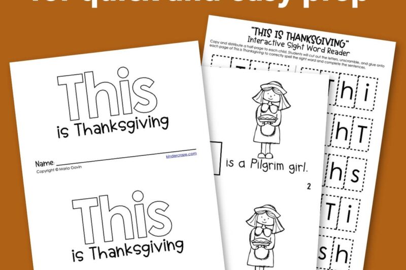 Thanksgiving Emergent Readers Printables For Preschoolers
