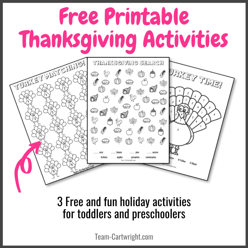 Preschool Thanksgiving Activities Free Printable