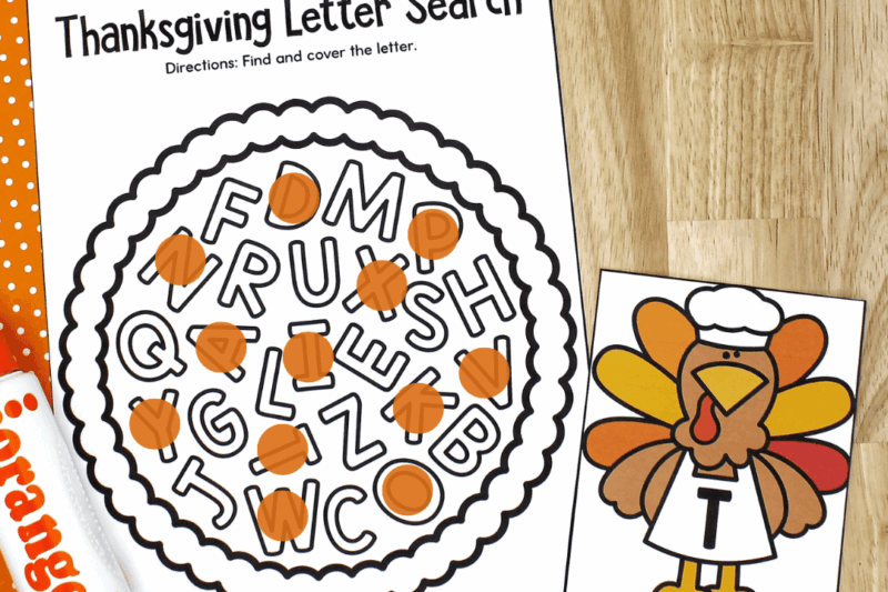Thanksgiving Alphabet Worksheets