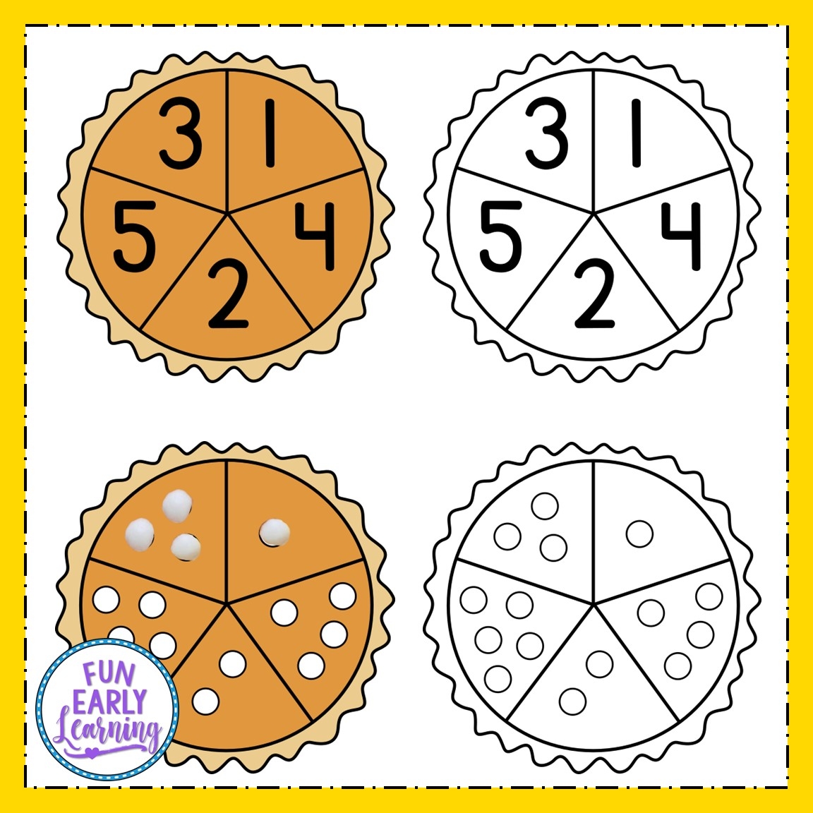 Thanksgiving Pom Pom Counting Free Math Printable Fun Early 
