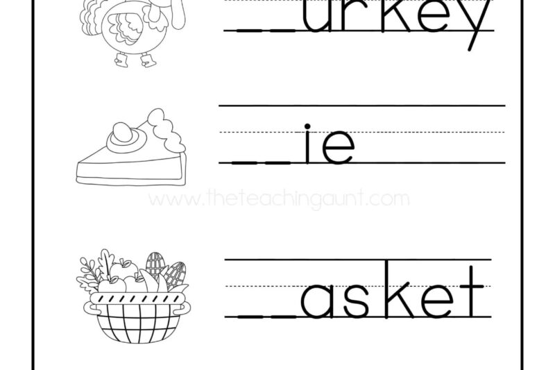 Free Printable Preschool Worksheets Thanksgiving