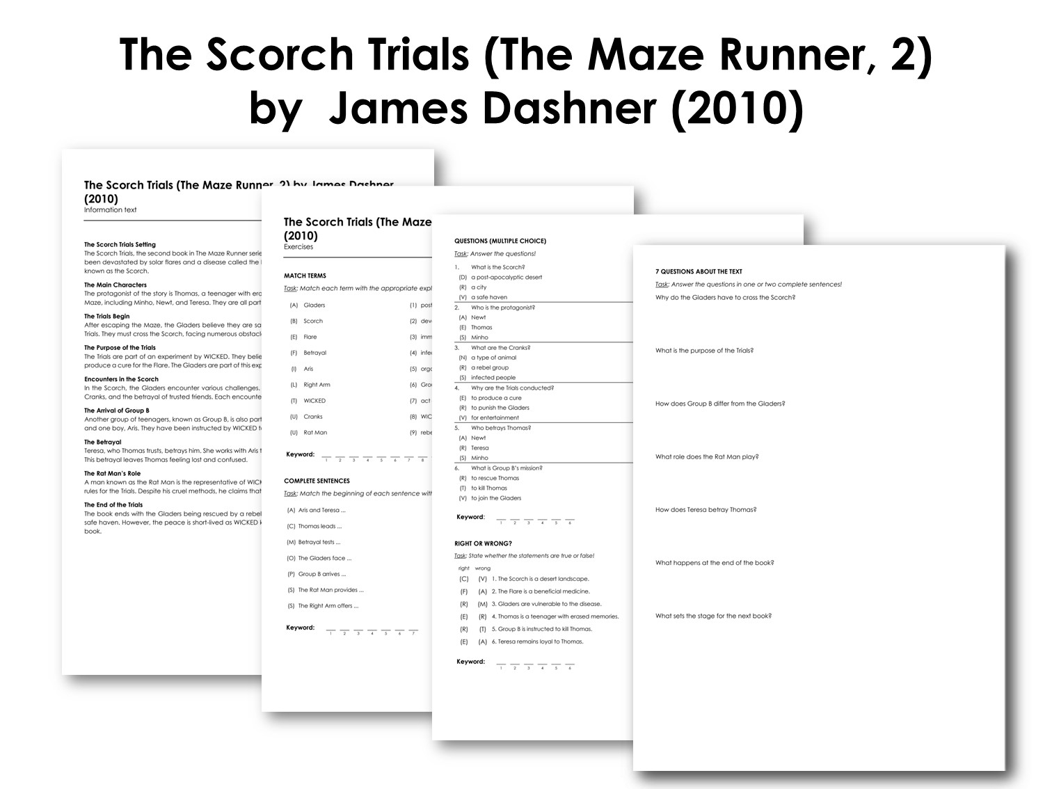 The Scorch Trials The Maze Runner 2 By James Dashner 2010 Made By Teachers The Scorch Trials The Maze Runner 2 By James Dashner 2010 Made By Teachers