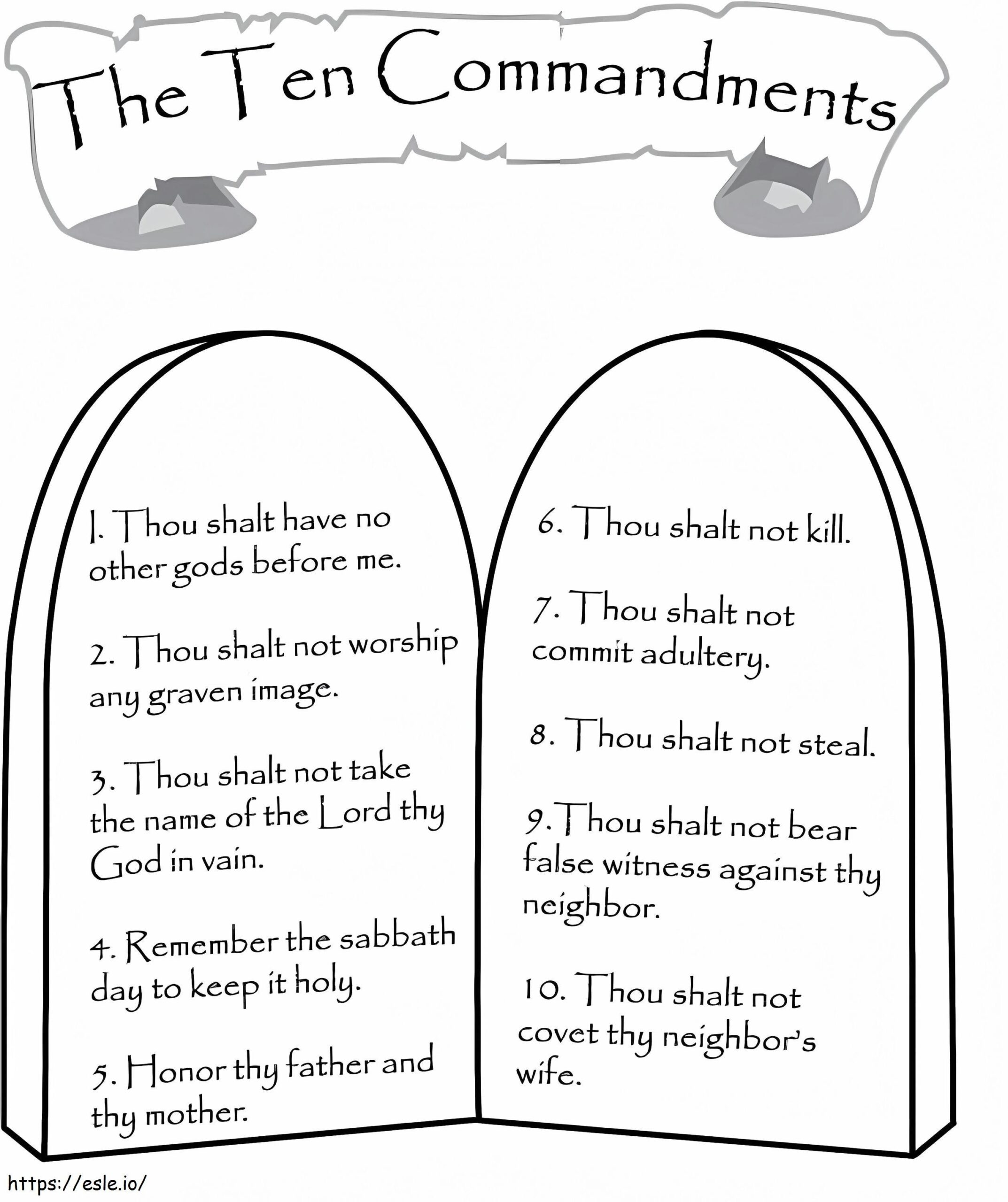Printable Preschool 10 Commandments Coloring Page