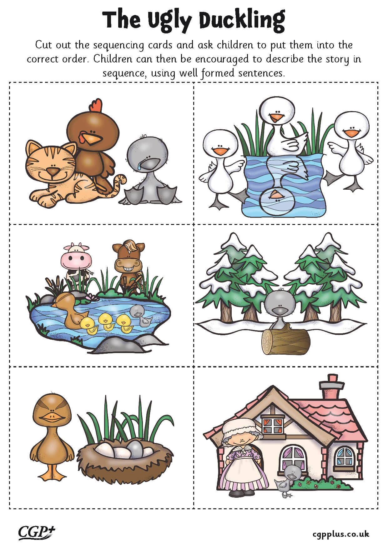 The Ugly Duckling Sequencing Reception CGP Plus Worksheets Library